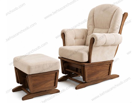 راکینگ چیر چوبی پاف دار لیانا R150